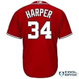 Bryce Harper Washington Nationals # 34 MLBメンズBig and Tallクールベース代替ジャージーレッド( 6 x l )