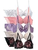 [Pancute] 選べる4タイプ ブラジャー ＆ ショーツ おまかせ 5セット入り 下着 福袋 2026 (x-031)(A・C75)