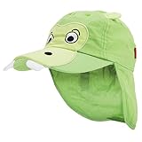 ベビー・赤ちゃん用 カバの顔 レジョネアキャップ ネックカバーつき 帽子 ハット (52cm) (グリーン)
