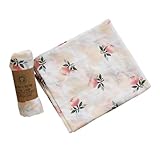 【小物雑貨くりた屋】　可愛いピンクのお花柄♡女の子ベビー、キッズ☆子育てママが選んだガーゼケット　タオルケット　おくるみ　☆１枚あるととても便利！(ピンク花柄)