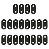 BLOOPIC ジョイント金具 20個セット ステンレス I字金具 棚受け金具 固定金具 家具補強プレート DIY用 ネジ付き 連結金具 ブラック (36×16×2mm)