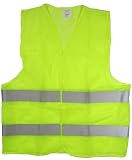 Reflective Safety Vest Yellow w/ 2 Strips for Construction Traffic & Warehouse by MegaDeal