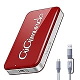 GiGimundo 2TB 40Gbps ポータブル 外付けSSD - 最大3000MB/秒のデータ転送 超高速外付けUSB-C ソリッドステートドライブ Thunderbolt 3用 レッド