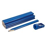Silverline Carpenters Pencils And Sharpener Set 13 Piece Wood Work Woodwork