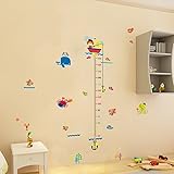 jiazugo高さチャートPeel、環境Marine動物子高さ壁ステッカー