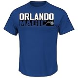 オニールOrlando Magic # 32 NBAメンズVertical Name & Number Tシャツ ブルー