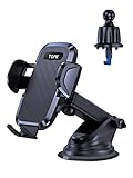 TOPK 車載スマートフォンホルダー 金属製フック式で最高の安定性 360度調整可能 車載電話マウントクレード ダッシュボード