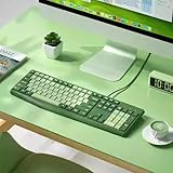 有線キーボード USB接続 低ノイズ設計 英語配列 106キー フルキー 人間工学 調整可能スタンド付き 耐久性 マルチメディアキー対応 オフィス/自宅兼用 PC/ノートパソコン/コンピュータWindows Macに対応 グリーン