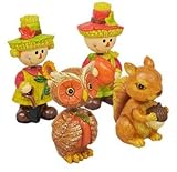 感謝祭文字BobbleheadポリストーンFigurines、4 " ~ Arrangements Perfect Accent for Fall /感謝祭飾ります！( Set of 4 )