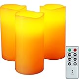 ottostyle.jp LEDキャンドル 蝋(ワックス)使用 Lサイズ(3個セット)リモコン付き/単色・ゆらぎ点灯