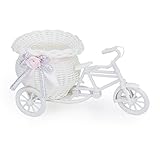SODIAL(R)手作り三輪車/自転車の形のフラワーバスケットフラワーストレージ/アレンジメント用