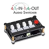 Mini 4(1)-IN-1(4)-OUT 3.5mm オーディオ スイッチャー パッシブ セレクター ヘッドフォンスプリッター