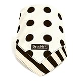 赤ちゃんにやさしい安心スタイ・ビブ・よだれかけ（ハンカチ・日本製）　polka dot large（white）　×　wide stripe（white）...