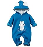 YY-Shop ベビー服 ロンパース フード付き 女の子 新生児 ボディースーツ 男の子 赤ちゃん 出産祝い カバーオール かわいい ベビースーツ 長袖 秋冬 動物柄 暖かい (95cm, 1ネービー