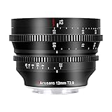 7 artisans 12mm T2.9 Large Opening APS-C Ultra Wide Angle Cine Lens, Manual Fixed Focus Low Distortion Cinema Lens for Sigma FP, Panasonic S1 S1H S5, Leica SL SL2 L Mount, Black