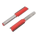 uxcell ストレートルータービット　刃長30mm　2フリュート 6.35mm x9.52mm 　シルバートーン　レッド