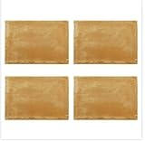 ナンタケット島ホームソリッドベルベットプレースマット、4のセット 12"L x 18"W ゴールド