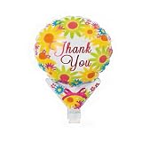 【バルーン3枚セット スティック付き（Thank you）】アルミバルーン 風船 ミニバルーン 花束とのアレンジにぴったり サンクスギフト プレゼント プチギフト ミニギフト バルーン 手作り DIY フラワーとのアレンジ