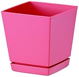 大和プラスチック クエンチローポット（鉢皿付） 5号 アッシュピンク