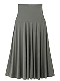 Angeliebe エンジェリーベ マタニティ 産前 産後 対応 フィット フレア ロング スカート 妊婦服 M ～ L 杢 グレー