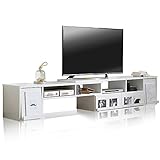 LOWYA （ロウヤ） 伸縮 コーナー テレビ台 テレビボード ロータイプ 大型テレビ ~49型対応 幅1620~2550mm ホワイト おしゃれ 新生活