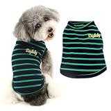 Ranphy 猫 ネコ ねこ 洋服 春夏 タンクトップ ストライプ Tシャツ ノースリーブ 犬の服、小型犬、チワワ ドッグウェア グリーン XXL