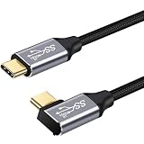 Type C to Type C ケーブル 4K/60Hz 映像出力 1M PD対応 100W/5A 超急速充電 USB 3.1 gen2 10Gbps 高速データ転送 タイプC ケーブル ナイロン編み 金メッキ Android各種 usb type c機器等対応 (オスーオス, L字)
