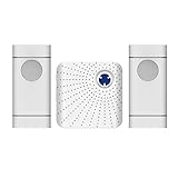 MolySun ドアベル ワイヤレス 玄関X3ミニホームIP47防水ワイヤレスリモートコントロールドアベル2トランスミッタ+ 1レシーバキット300m伝送距離（白）