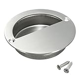 stainless steel door handle 9cm semi-circular flush recessed