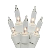 Vickerman W4W0751 50Lt Random Twinkle End Connecting Light Set with White Wire, 4 Spacing, 16' Long 