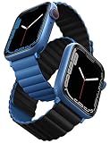 UNIQ Apple Watch バンド 42mm 41mm 40mm Series 10/9/8/7/6/SE/5/4/対応 マグネットシリコンバンド リバーシブル アップルウォッチ ベルト REVIX (ピンク/ベージュ, 42mm/41mm/40mm)