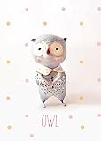 Oopsy Daisy Fine Art for Kids Paper Mache Owl Girlキャンバス壁アートby Paola Zakimi 10 x 14" NB22664