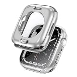 【フルカバー保護】JUNOVA アップルウォッチ 防水 カバー Apple Watch Series 9 / Series 8 / Series 7 41mm用 ケース 2 in 1 前後の保護 二重構造 PC+ガラス素材 高透過率 耐衝撃 for Apple Watch ケース (シルバー，41mm)