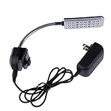 LEMONBEST Super bright 24 LEDs Aquarium Lamp Fish Tank Stainless Steel Tube Flexible Clamp Clip LED 
