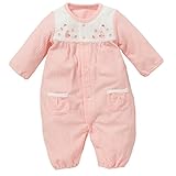 西松屋 EFD ポケット付きパイル長袖コンビドレス（ウサギ/クマ）【新生児50-60cm】 新生児 ピンク