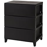 サンカ ルームス(ROOM'S) 3段 ワイド チェスト(幅54 奥行42) オールブラック RSD-S543ABK