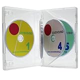 オーバルマルチメディア DVDケース 27mm厚Mロック5枚収納クリア 1個 プッシュ式 CDやブルーレイケースとしても適します