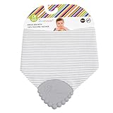 CB GO By Chewbeads Baby Cotton Drool Bib with 100% Silicone Teether - Grey [並行輸入品]