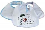 When I grow up ARTIST BABY BIB(choice of ribbing) by The Lazy Cow