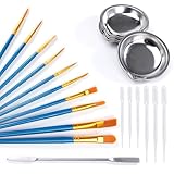 KKLM 調色スティック プラモ 塗装 23個 プラモデル 塗装ツールセット 23点 調色皿 シルバー 6枚 調色棒 シルバー 筆 10本 スポイト 2ml 3本 3ml 3本 ラベル付き 模型制作 ミニチュア フィギュア 塗料調合 洗浄しやすい 初心者から上級者まで ホビー用