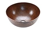 Premier Copper Products VR15BDB Medium Round Vessel Hammered Copper Sink, Oil Rubbed Bronze by Premi