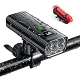 自転車 ライト usb充電式 【5600mAh大容量 6つ強力ランプ】 自転車ヘッドライト 自動点灯モード 高輝度 1000ルーメン テール