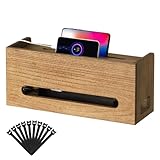 KIRIGEN 総桐ケーブルボックス 配線整理 充電ステーション 完成品 植物オイル塗装仕上げ ブラウン DXH-DBR