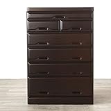 《日本製》60幅 6段 仏壇家具 仏壇台 仏壇チェスト 小物ハイチェスト　ダークブラウン色 (ダークブラウン)