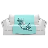 ブランケットウルトラソフトFuzzy 4サイズ！DIANOCHEのKUNZELMANマーメイドII AquaホームDecor Unique Designer芸術的スタイリッシュな寝室アイデアCouch
