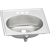 Elkay PSLVR1916CS3 Asana Pacemaker Stainless Steel 17-Inch Single Basin Top-Mount Bathroom Sink and 