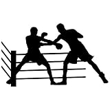 Boxing壁デカールステッカー1 – デカールステッカーと壁画子供少年少女の部屋、寝室。スポーツの装飾 – ボクサーシルエット、ホーム装飾の壁アート壁画 12 in. (12"W x 7.1"H) 