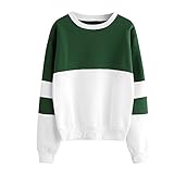 パーカー レディース トップス Glennoky 2色 カラースプライス シンプル プルオーバー ブラウス スウェットパーカー ロング丈 ゆったり クルーネック ラウンドネック レディースパーカー ス