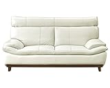 大川家具 関家具 ソファ 3人掛け (幅189cm/素材:本革) ホワイト 218915