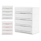 国産 チェスト 収納ケース 衣装ケース 色分けプレート付 4段 幅62cm ホワイト